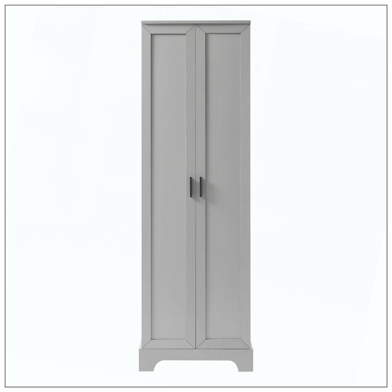 Armoire de rangement à deux portes, Gris, H 70 po x l 16,9 po x P 22,1 po