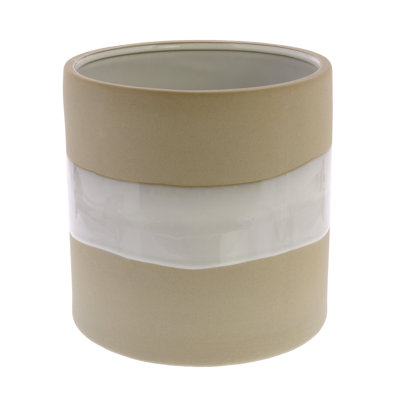 Vase de table intérieur / extérieur beige / blanc 6,75 "