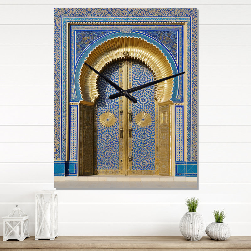Morroco Palace Golden Doors II - horloge murale rétro, Petit