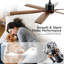 Ventilateur de plafond 60 po avec lumière, ventilateur de ferme 6 pales en bois massif, contrôle intelligent, moteur CC réversible silencieux, vent naturel, 3 tiges incluses-1983071621-1996330448-1983071616