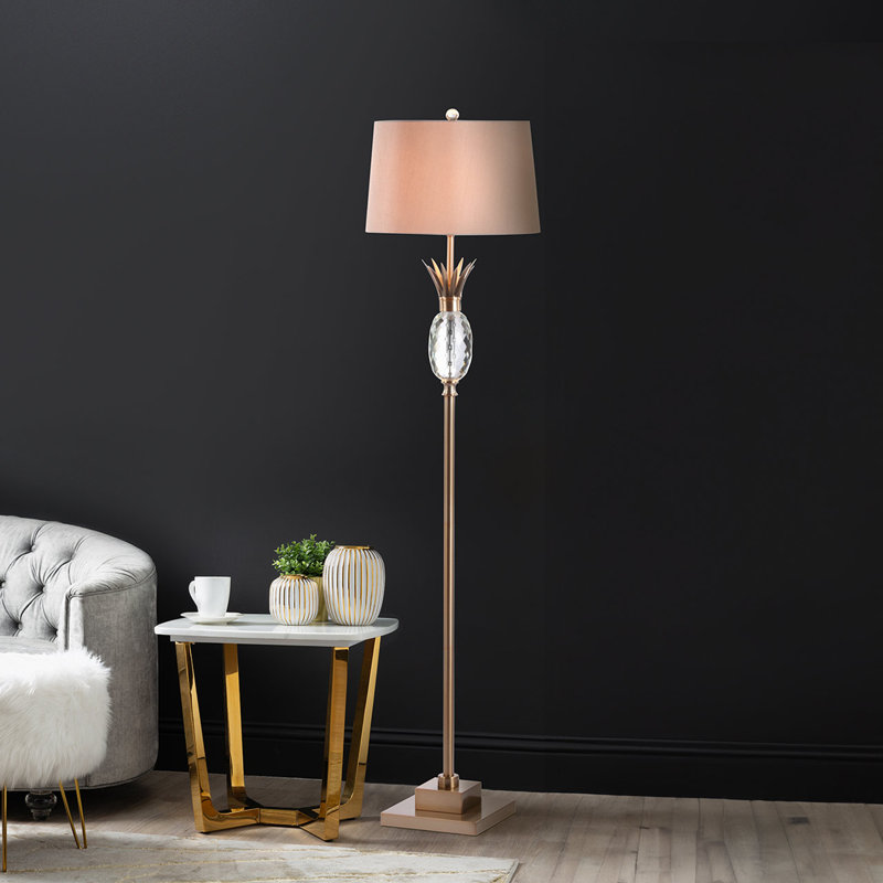 Almallah 162.5cm Tall Traditional Floor Lamp, Metal Base Floor Standing Corner Lamp with Silk Shade