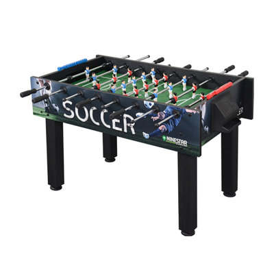 Black + White Rectangular Manufactured Wood + Metal Foosball Tables