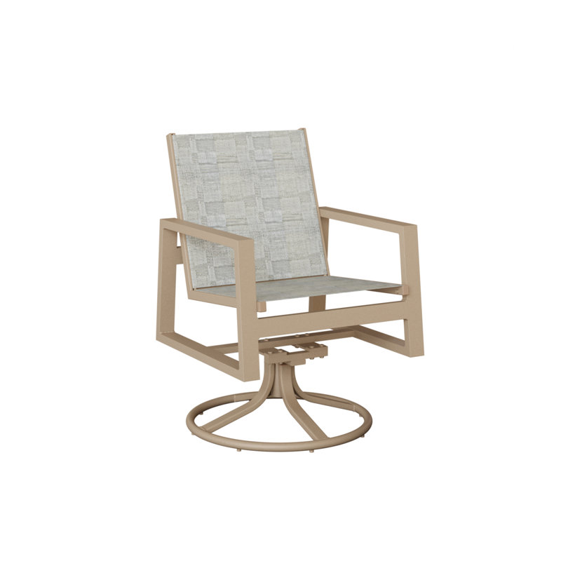 Chaise berçante pivotante en aluminium Ohlson Sahara Speckle, Solido Luxe, Sahara moucheté