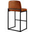 Tabouret de bar de 27 po de hauteur, comptoir de 27 po avec pieds en métal et pieds en métal, surface de siège confortable, facile à entretenir, pour la cuisine et la salle à manger, brun