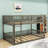Queen Over Queen Wooden Bunk Bed With Slats And Guardrails-724369245