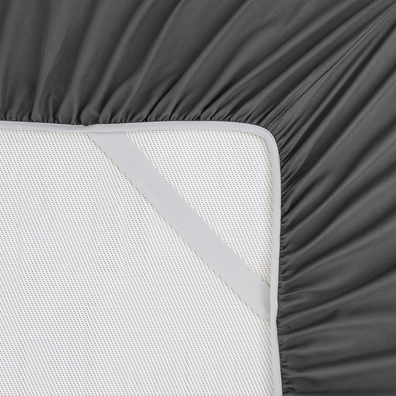Microfiber - Set of 3, King Sheet Set with 2 Pillowcases, Gray