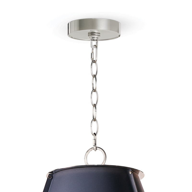 French Maid Chandelier Large, Blue, Polished Nickel