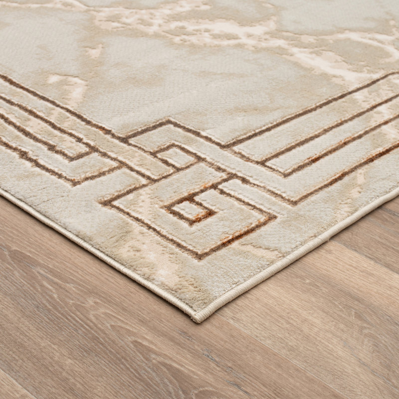 Monaco Series Abrstract Black/Gray/Ivory/Beige Area Rug, Rectangle 5'3" x 7'3"