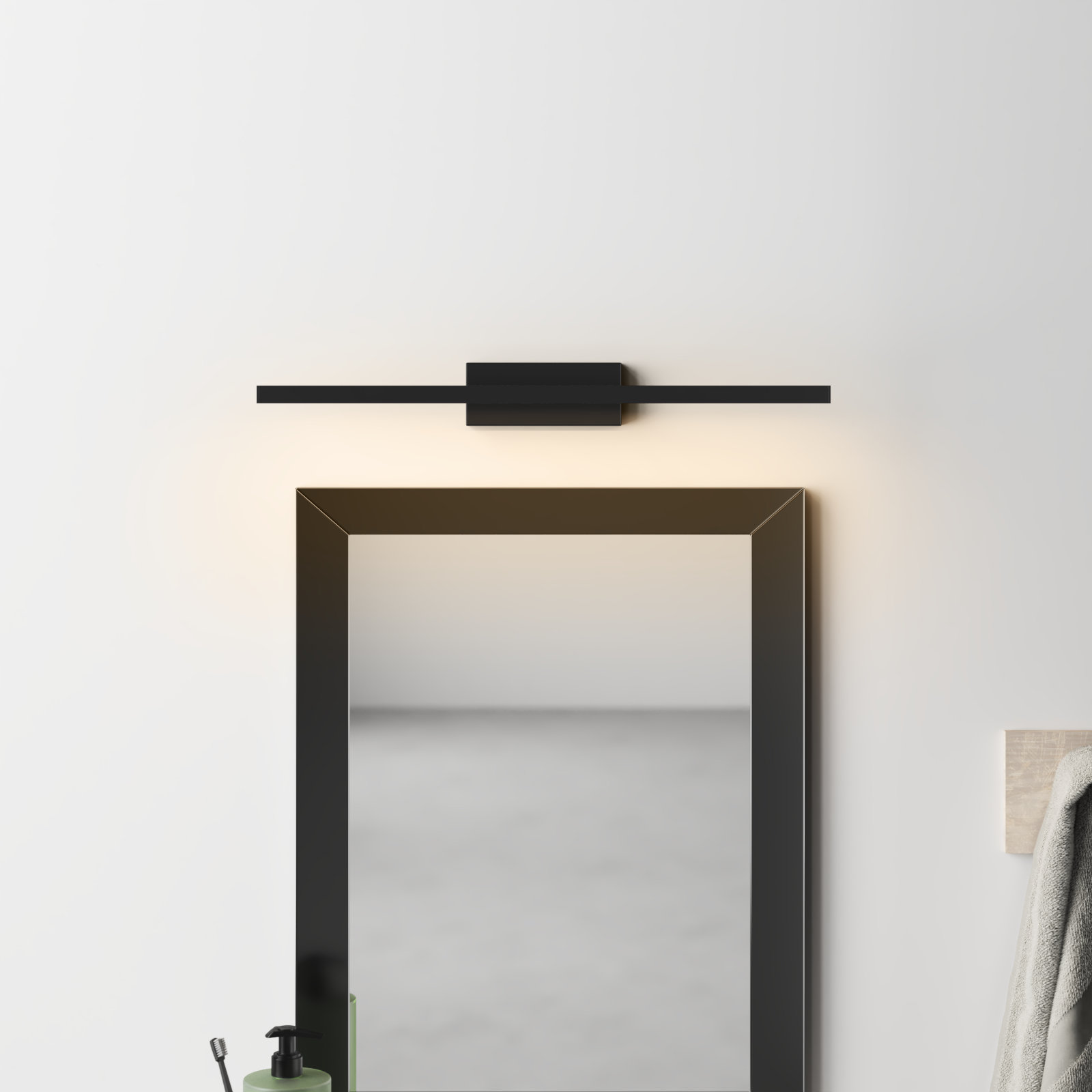 Rochelle Single Light Dimmable Bath Bar, Black, 3500K