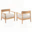 Fauteuil club en bois d'acacia avec coussin de siège-441715608