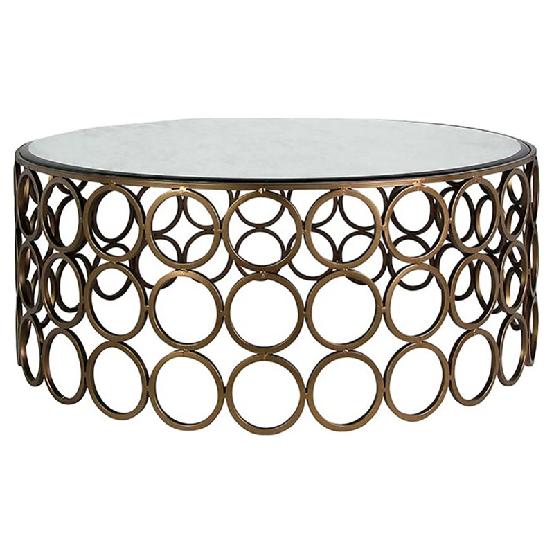 Milan Frame Coffee Table, 18.5" H x 48" L x 48" W, Bronzed Brass