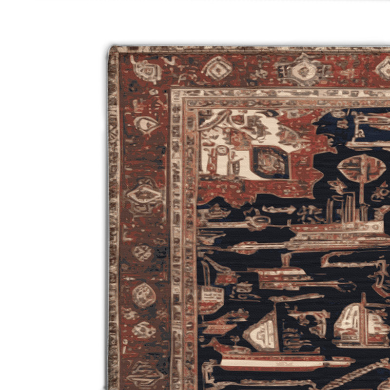 Tapis d'intérieur et d'extérieur brun Persian