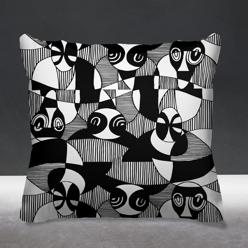 Housse et insert de coussin extérieur d'extérieur, L 15 po x H 15 po, Noir