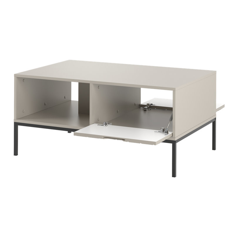 Rodrico Coffee Table with Storage, Cashmere, Black