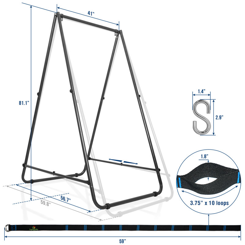 Steel Hammock Chair Stand, Black