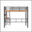 Lit mezzanine en métal avec bureau intégré, tablette de rangement et échelle pour économiser de l'espace et une vie multifonctionnelle-1500917414