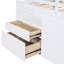 4 lit mezzanine simple blanc avec dessous d'armoire et tablettes - chambre à coucher moderne 4 tiroirs, touche élégante