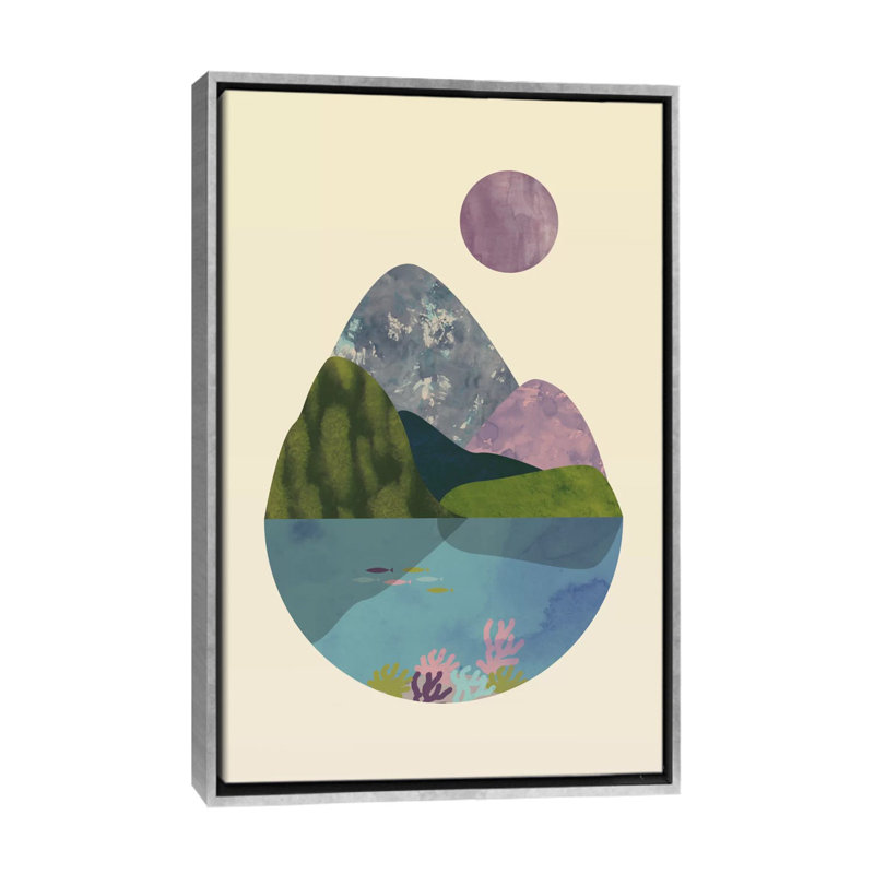 " Summer " by Flatowl, 60" H x 40" W x 1.5" D, Silver Framed Canvas