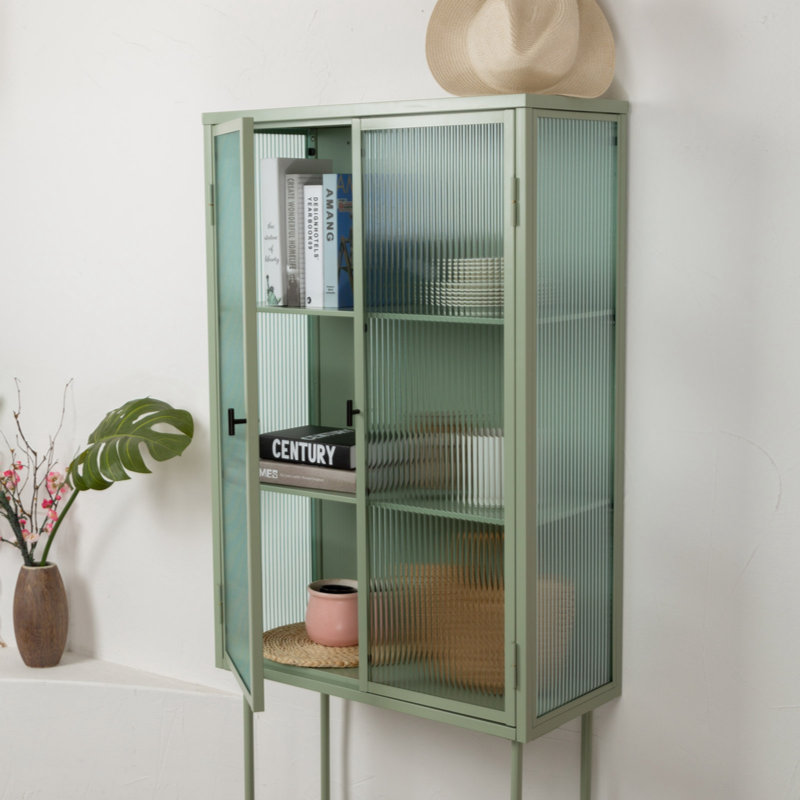 Armoire d'appoint en verre, Vert clair