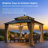 SUNJOY Kingston 12x10 Gazebo, Steel & PC Roof Hardtop Gazebo with Curtain and Netting - Cedar Posts-125375510