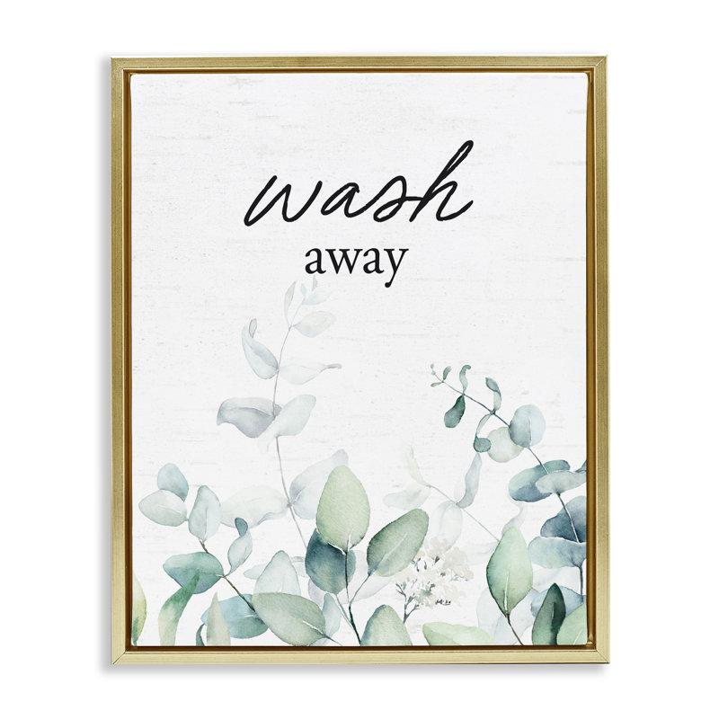 Cadre flottant en eucalyptus délavé, design avec lettres et doublure, H 31 po x l 25 po, Cadre flottant métallique doré