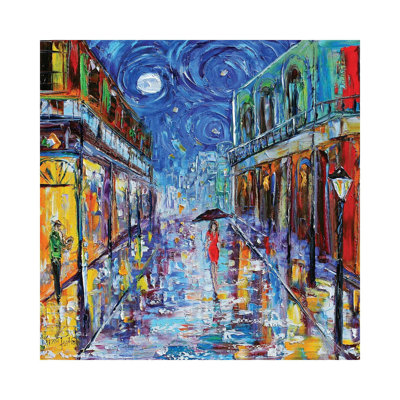 New Orleans French Quarter Moon by Karen Tarlton - Wrapped Canvas Painting