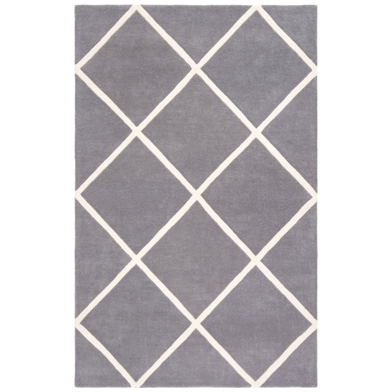 Teresita Hand Tufted Wool Geometric Rug, Rectangle 5' x 8'
