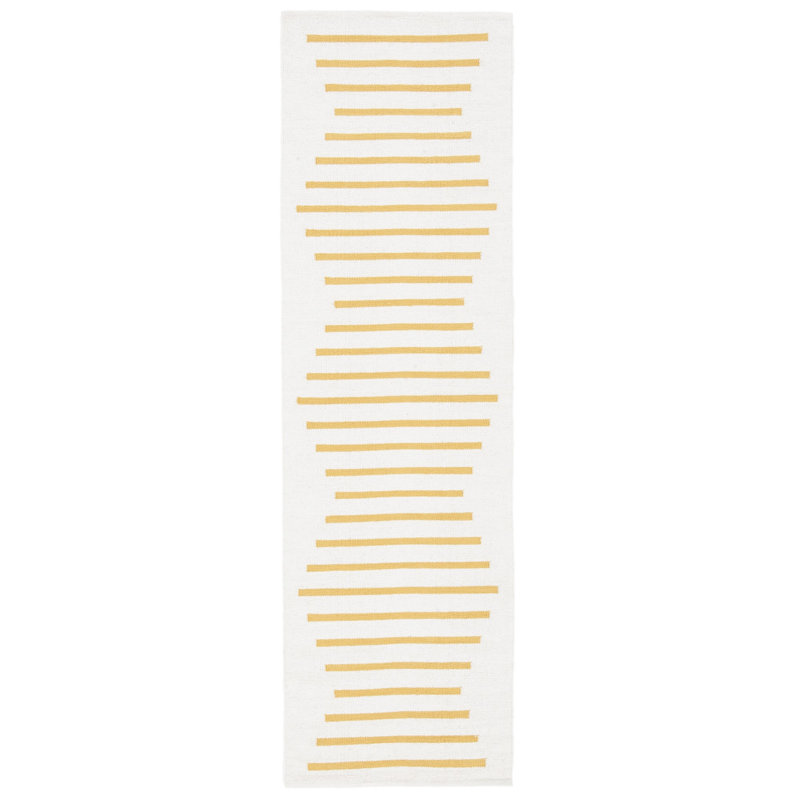 Estle Hand Woven Cotton Striped Rug, Runner 2'3" x 8'