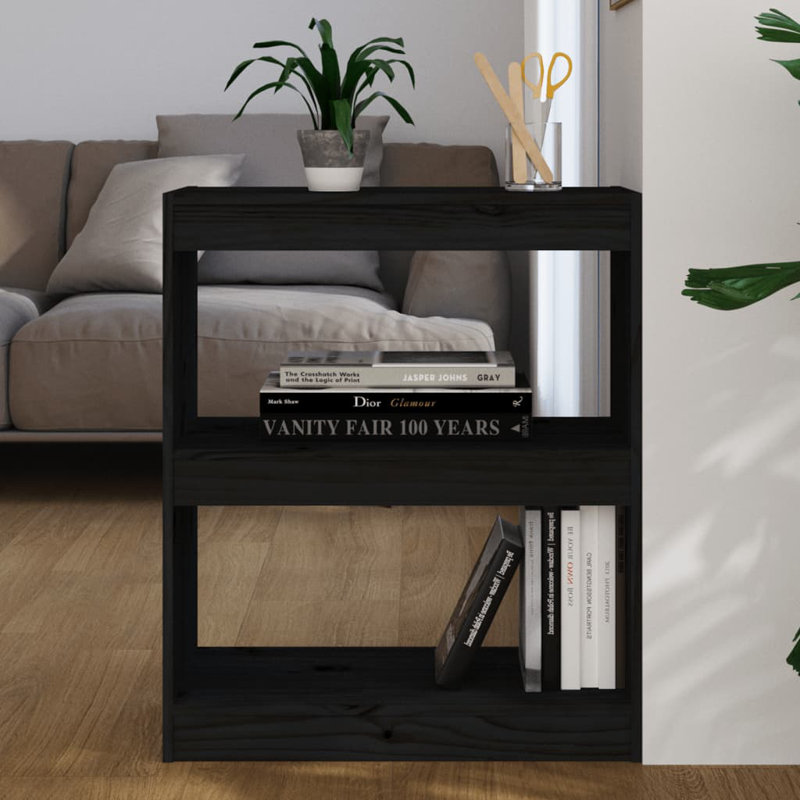 Book Cabinet/Room Divider, Black, (2 Shelves) 72cmH x 40cmW x 30cmD
