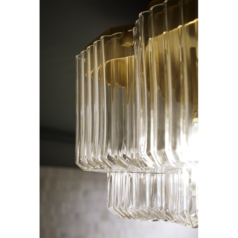 Plafonnier encastré 3 lumières Occasion, Laiton moderne brossé