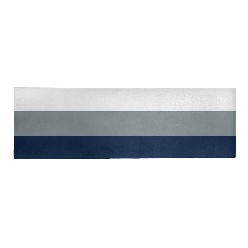 Tapis à rayures en poly-bleu, Tapis de couloir 2 pi 6 po x 8 pi