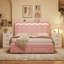 Ensemble de chambre à coucher 3 pièces, lit de rangement rembourré avec tablette ouverte, 2 tables de chevet avec 3 tiroirs-1419683455-1430836525