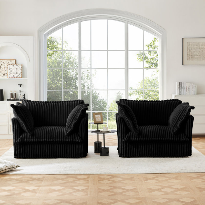 Ensemble de 2 ensembles de fauteuils avec de grands coussins moelleux pour plusieurs pièces, offrant un confort inégalé et un design élégant