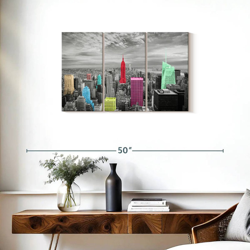 " Manhattan Pop " 3 - Pieces, 33" H x 20" W x 1.25" D