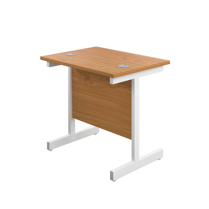 Bouton Metal Base Desk Shell, Oak, White
