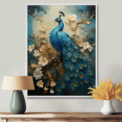 Illustration encaustique de paon d'Yvens II - paon, art mural