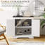 Table de bout Farmhouse avec station de charge, grand canapé de 24 po avec tablette de rangement réglable pour le salon et la chambre à coucher-1132303898-1132303901