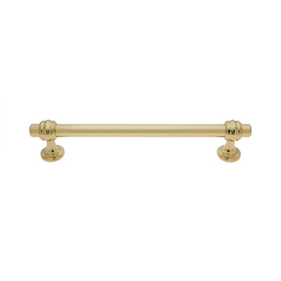Utopia Alley Athen Pull Handle - Decorative Cabinet Drop Pull Handles For Cabinets And Drawers - Vintage Cabinet Hardware With Hand Finished Polished Gold - Metal Drawer Pull Handle, 6.3" Center To Center (Set Of 5)