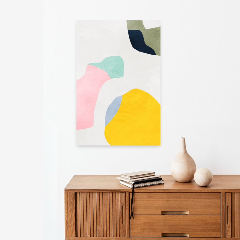 Art contemporain abstrait géométrique coloré, art contemporain, H 24 po x l 16 po