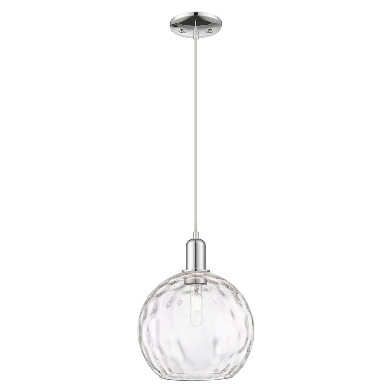 Mini-luminaire suspendu 1 lumière Arcadia - Sevier, Chrome poli, H 8,75 po x l 10 po x P 10 po