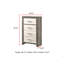 Commode 1 pièce deux tons Finition commode chevet quatre tiroirs Poignée en métal gris beige