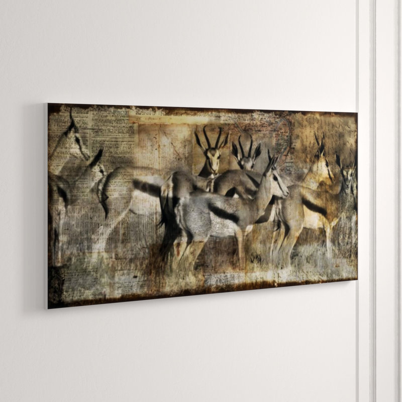 Springbok Print by Austin Beiv, 40" H x 80" W x 1.5" D, Glass Coat