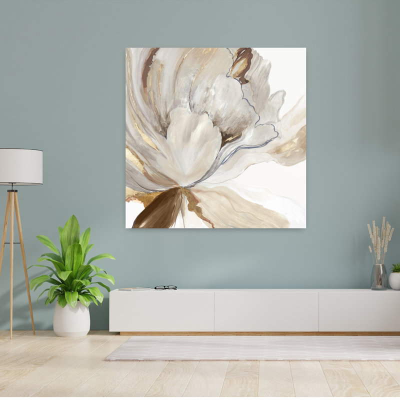 Papillon fleur I abstrait délicat fleur élégante nature, H 48 po x l 48 po