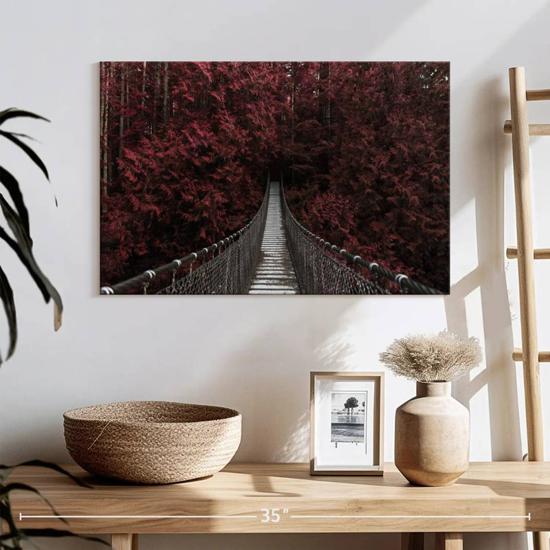 Lilie Suspension Bridge In A Forest, 16" H x 24" W