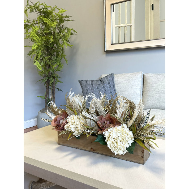 Fall Hydrangea and Pampas Centerpiece