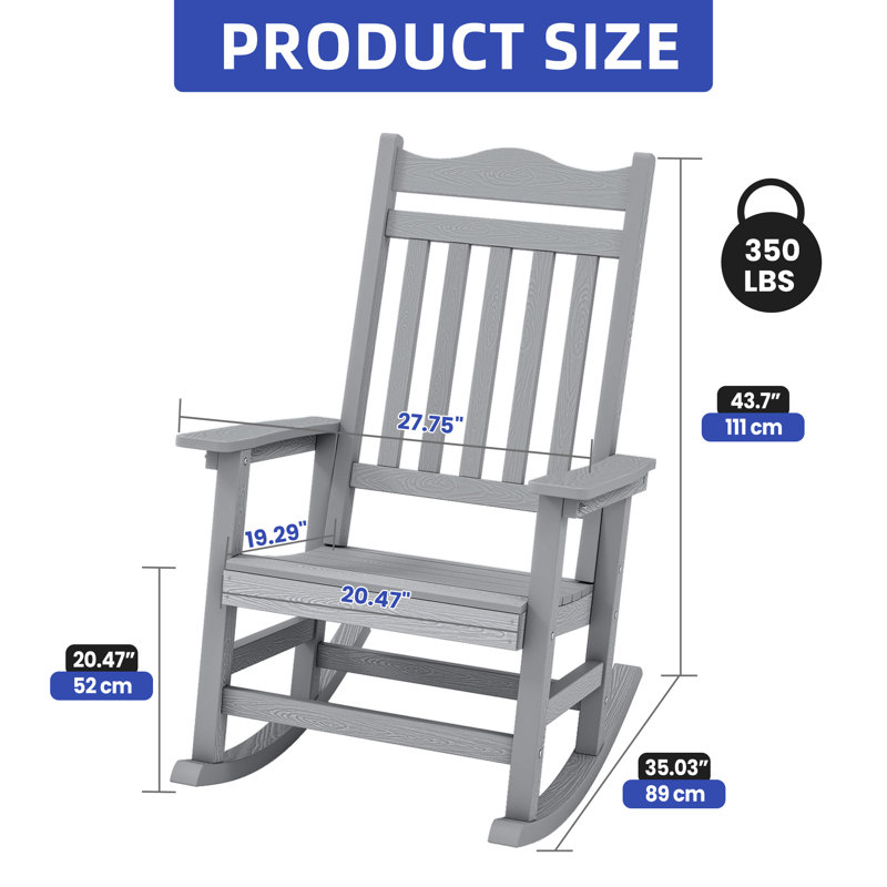 Chaise berçante en polyéthylène Vendhan, Gris