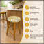 Tabouret de bar rembourré avec structure en bois d'acacia massif Spindle-1199525246