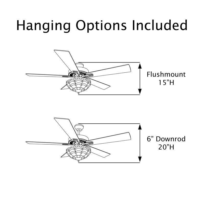 52"W Halston Indoor Tiffany Stained Glass Oil Rubbed Bronze Ceiling Fan With Remote Control