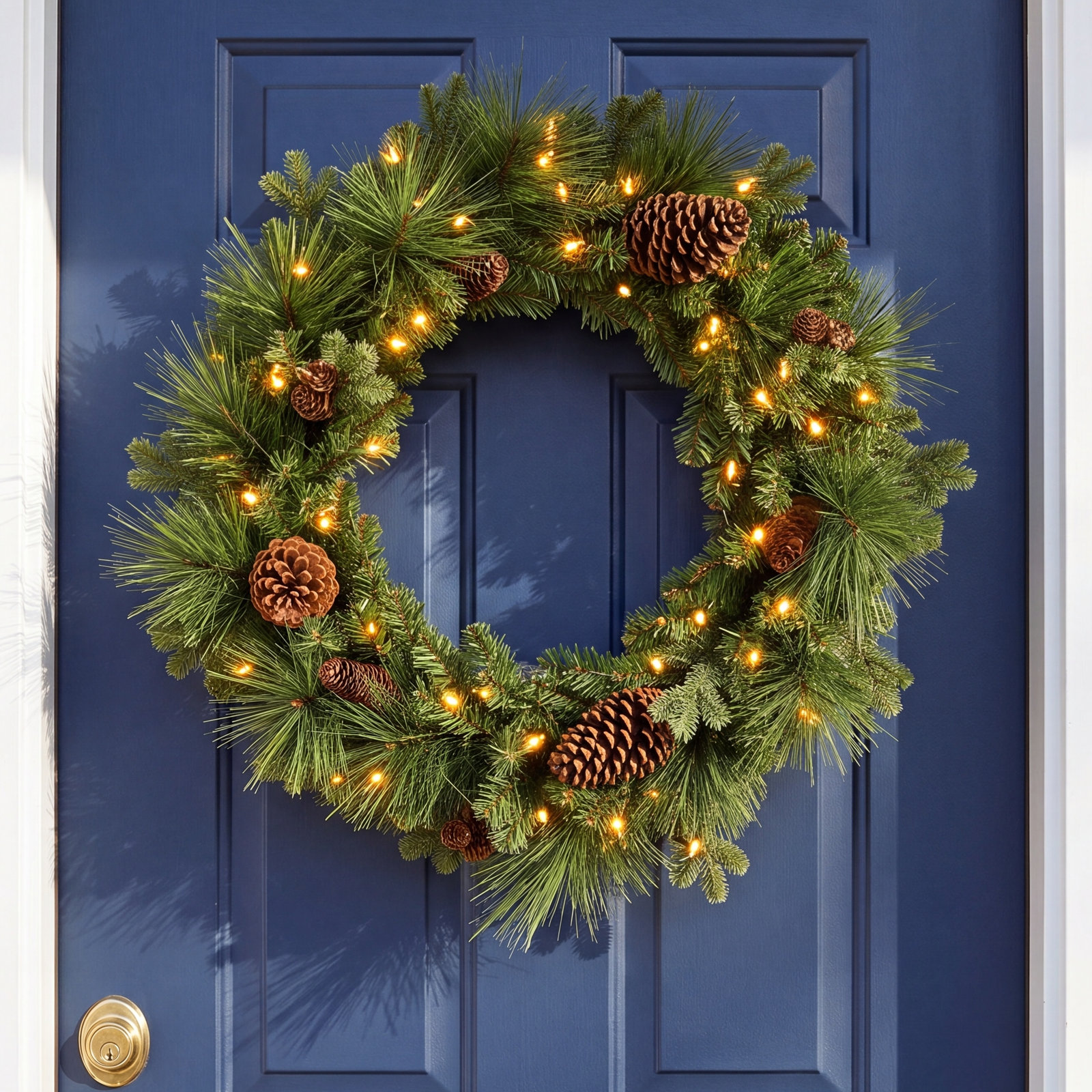 24" Spruce Pre-Lit Wreath