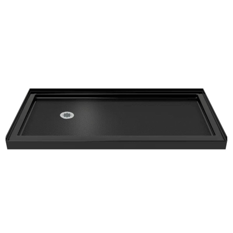 DreamLine SlimLine 32 inch D x 60 inch W x 2 3/4 inch H Left Drain Single Threshold Shower Base in Black, Left, 60"W x 32"L